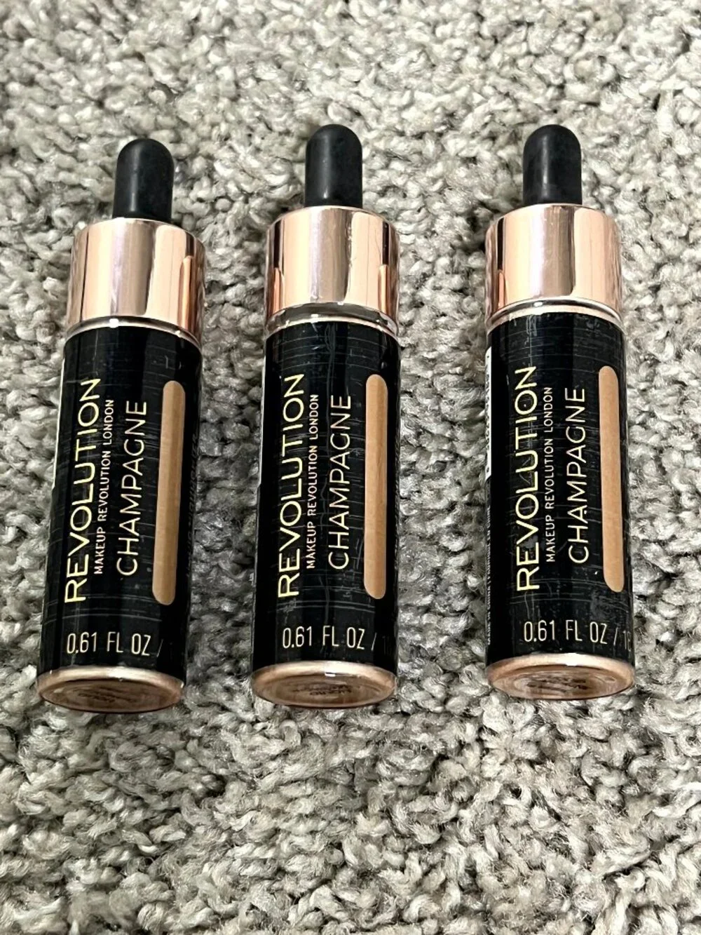REVOLUTION Liquid Highlighter Champagne 3 Pack